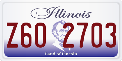 IL license plate Z602703