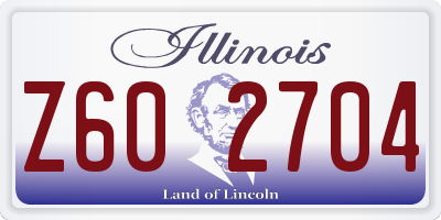 IL license plate Z602704