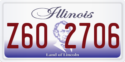 IL license plate Z602706