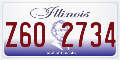 IL license plate Z602734