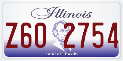 IL license plate Z602754