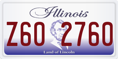 IL license plate Z602760
