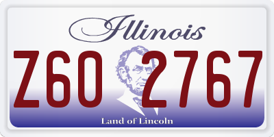 IL license plate Z602767