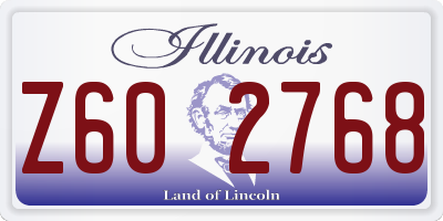 IL license plate Z602768