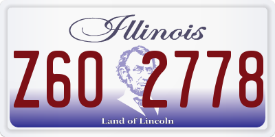 IL license plate Z602778