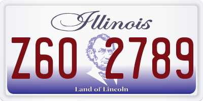 IL license plate Z602789