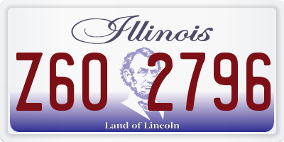 IL license plate Z602796