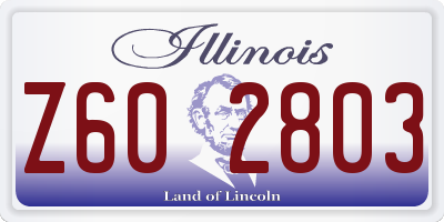 IL license plate Z602803