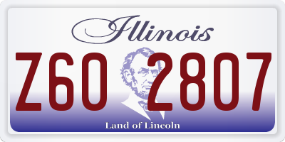IL license plate Z602807