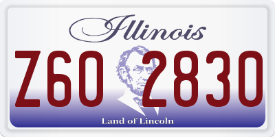 IL license plate Z602830