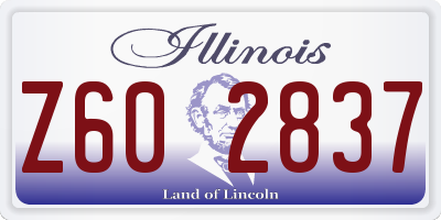 IL license plate Z602837
