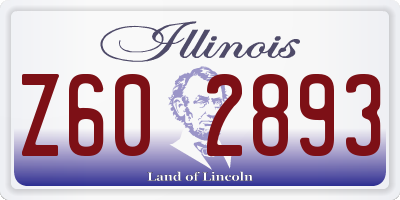IL license plate Z602893