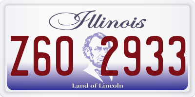 IL license plate Z602933
