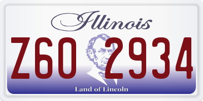 IL license plate Z602934