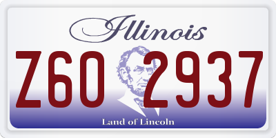 IL license plate Z602937