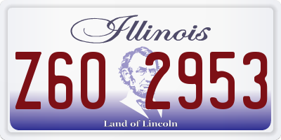 IL license plate Z602953
