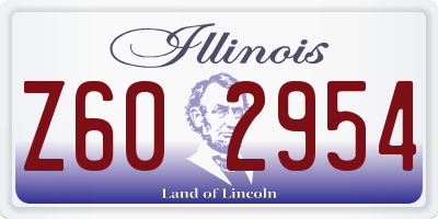 IL license plate Z602954
