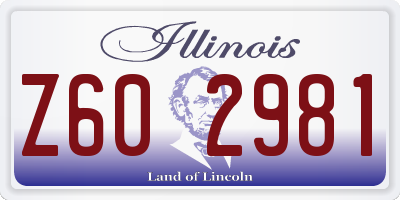IL license plate Z602981