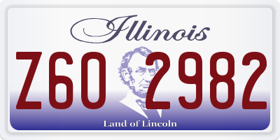 IL license plate Z602982