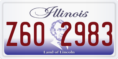 IL license plate Z602983