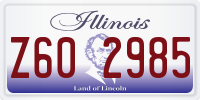IL license plate Z602985