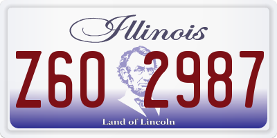 IL license plate Z602987