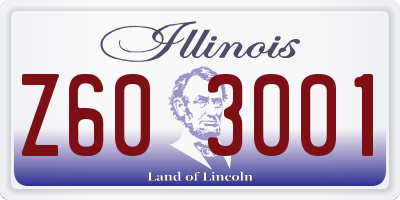 IL license plate Z603001