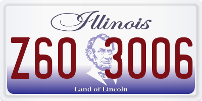 IL license plate Z603006