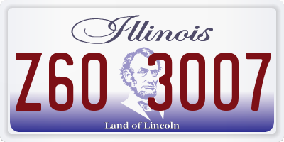 IL license plate Z603007