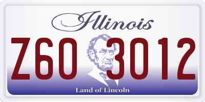 IL license plate Z603012
