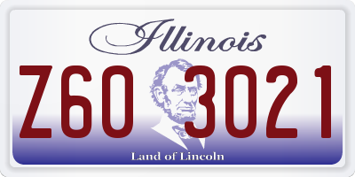 IL license plate Z603021