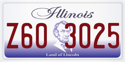 IL license plate Z603025