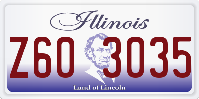 IL license plate Z603035