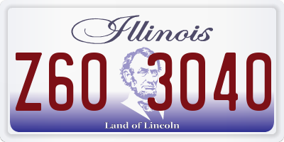 IL license plate Z603040