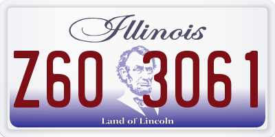 IL license plate Z603061