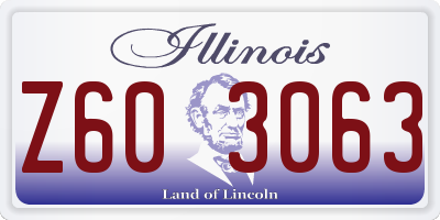 IL license plate Z603063