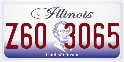 IL license plate Z603065