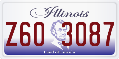 IL license plate Z603087