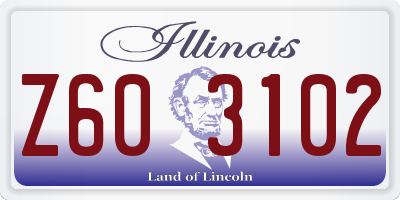 IL license plate Z603102