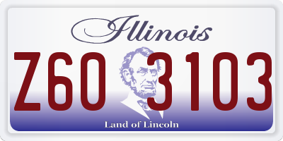 IL license plate Z603103
