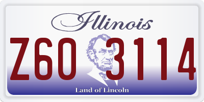 IL license plate Z603114