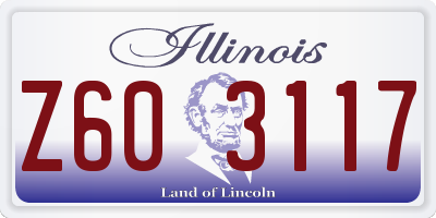 IL license plate Z603117