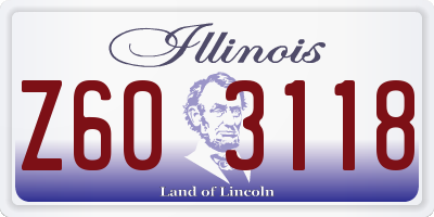 IL license plate Z603118