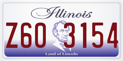 IL license plate Z603154