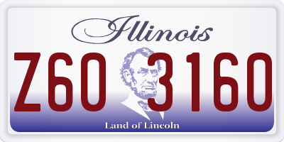 IL license plate Z603160