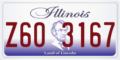 IL license plate Z603167
