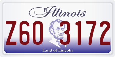 IL license plate Z603172