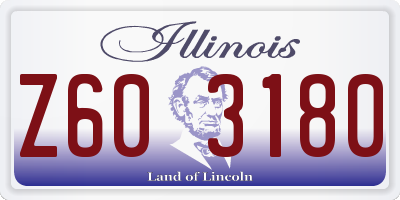 IL license plate Z603180