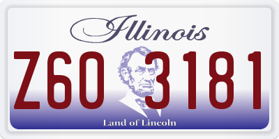 IL license plate Z603181