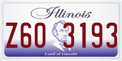 IL license plate Z603193